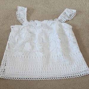 Lilly Pulitzer White Lace Sleeveless Top Women's Size Small